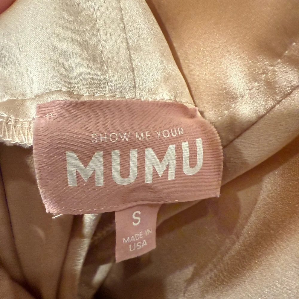 Show Me Your MuMu Clarissa Corset Dress ~ Champagne Luxe Satin (Small) - Picture 3 of 4